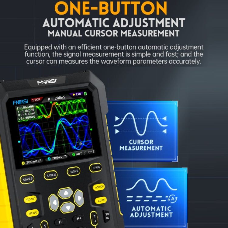 FNIRSI 2 In 1 Small Handheld Fluorescence Digital Dual-Channel Oscilloscope, US Plug(Yellow) - free shipping - PMC TechLife - Order now!