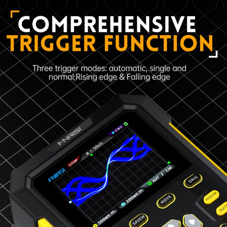 FNIRSI 2 In 1 Small Handheld Fluorescence Digital Dual-Channel Oscilloscope, US Plug(Yellow) - free shipping - PMC TechLife - Order now!