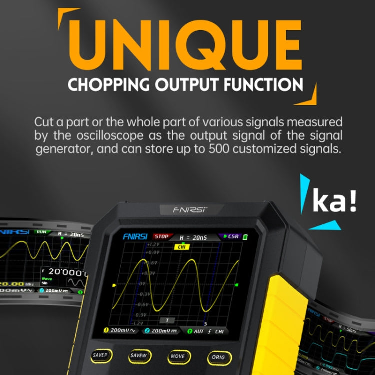 FNIRSI 2 In 1 Small Handheld Fluorescence Digital Dual-Channel Oscilloscope, US Plug(Yellow) - free shipping - PMC TechLife - Order now!