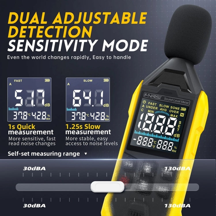 FNIRSI Noise Decibel Meter Home Volume Detector(Yellow) - free shipping - PMC TechLife - Order now!