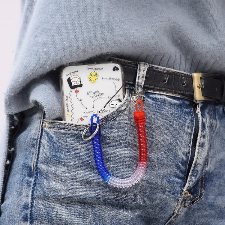 5pcs Spring Key Rope Plastic Keychain Environmentally Friendly Elastic Chain(Black) - Hooks by PMC TechLife | Online Shopping South Africa | PMC TechLife | Buy Now Pay Later Mobicred