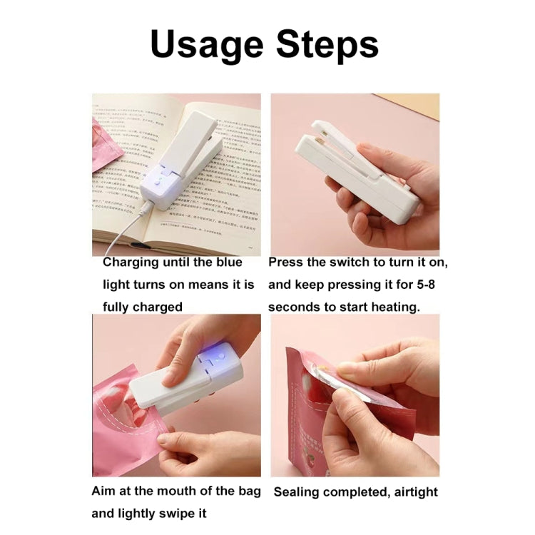 USB Charging Mini Magnetic Sealing Machine Portable Sealing Clip Food Moisture-proof Sealer(White) - Preservation Supplies by PMC TechLife | Online Shopping South Africa | PMC TechLife | Buy Now Pay Later Mobicred