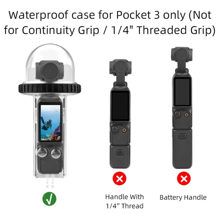 For DJI Osmo Pocket 3 BRDRC 40m Depth Waterproof Case Diving Housing Cover(Transparent Handle) - Case & Bags by BRDRC | Online Shopping South Africa | PMC TechLife | Buy Now Pay Later Mobicred