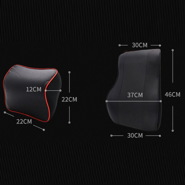 Leather Memory Foam All Season Car Seat Neck Support Cushion Headrest+Waist Pad(Black) - free shipping - PMC TechLife - Order now!