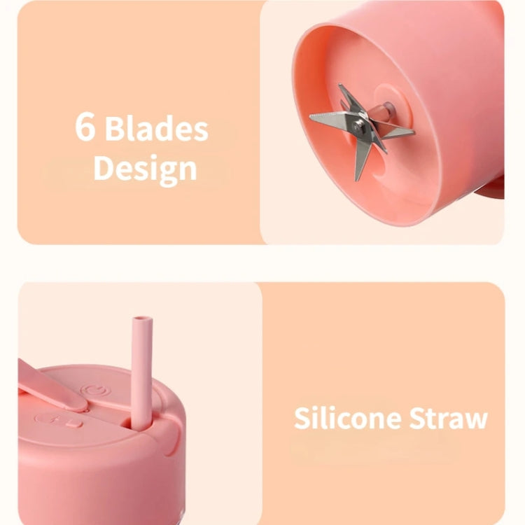 420ml 6 Blades Straw Juice Cup USB Charging Portable Fruit Juicer Smoothie Maker(Pink) - free shipping - PMC TechLife - Order now!