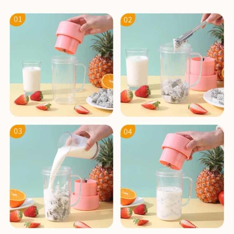 420ml 6 Blades Straw Juice Cup USB Charging Portable Fruit Juicer Smoothie Maker(Pink) - free shipping - PMC TechLife - Order now!