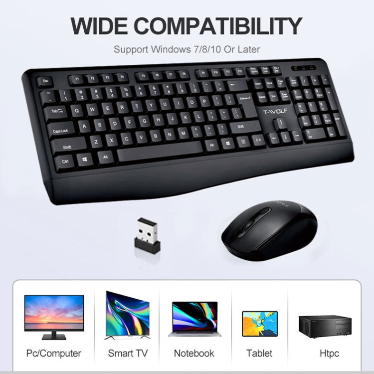 T-WOLF TF-100 2.4G Bluetooth Laptop Office Wireless Keyboard and Mouse Set(Set) - free shipping - PMC Jewellery - Order now!