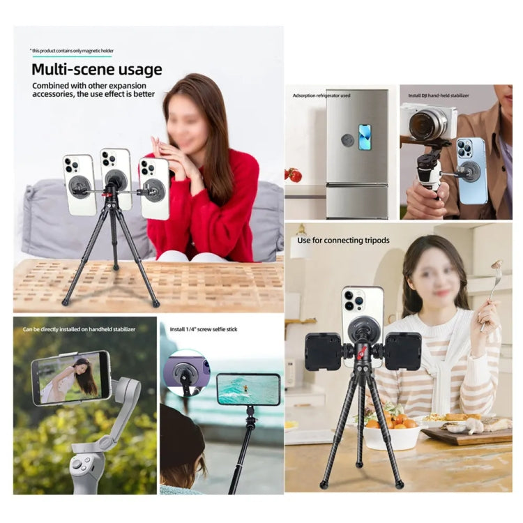 Magnetic Phone Holder with 1/4 Inch Hole for Tripod Magic Arm(Titanium Color) - free shipping - PMC TechLife - Order now!