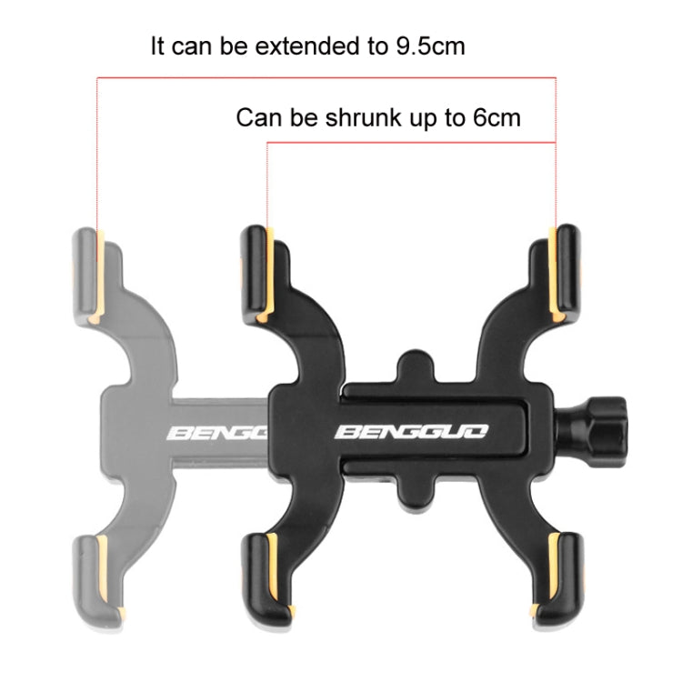 BENGGUO Bicycle Aluminum Alloy Four-claw Cycling Mobile Phone Holder, Model: Stem Style - Holders by BENGGUO | Online Shopping South Africa | PMC TechLife | Buy Now Pay Later Mobicred