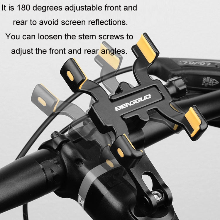 BENGGUO Bicycle Aluminum Alloy Four-claw Cycling Mobile Phone Holder, Model: Stem Style - Holders by BENGGUO | Online Shopping South Africa | PMC TechLife | Buy Now Pay Later Mobicred