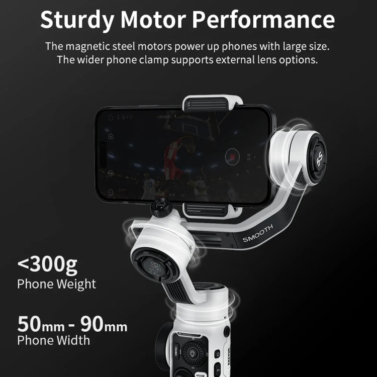 ZHIYUN Smooth 5S 3-Axis Smartphone Handheld Gimbals Stabilizer, Spec: Standard White - free shipping - PMC TechLife - Order now!