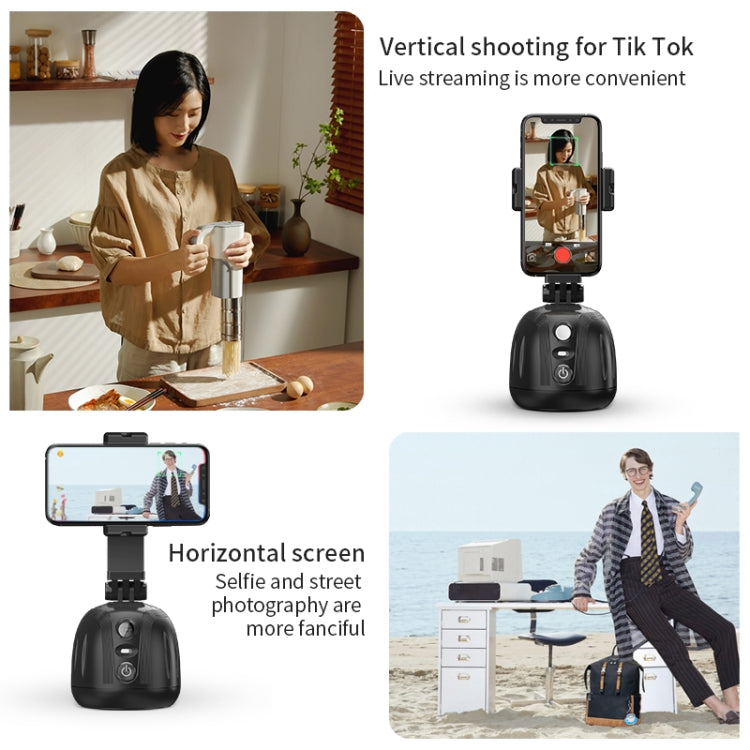360 Degree Intelligent Follow Live Video Recording Desktop Stabilizer(Black) - Handheld Gimbals by PMC TechLife | Online Shopping South Africa | PMC TechLife | Buy Now Pay Later Mobicred