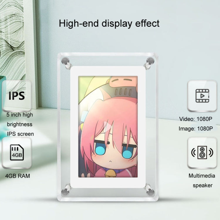 5 Inch HD Digital Photo Frame Crystal Advertising Player 1080P Motion Video Picture Display Player(EU Plug) - 1.5-7.0 inch by PMC TechLife | Online Shopping South Africa | PMC TechLife | Buy Now Pay Later Mobicred