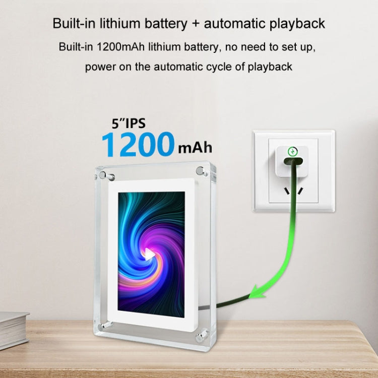 5 Inch HD Digital Photo Frame Crystal Advertising Player 1080P Motion Video Picture Display Player(UK Plug) - 1.5-7.0 inch by PMC TechLife | Online Shopping South Africa | PMC TechLife | Buy Now Pay Later Mobicred