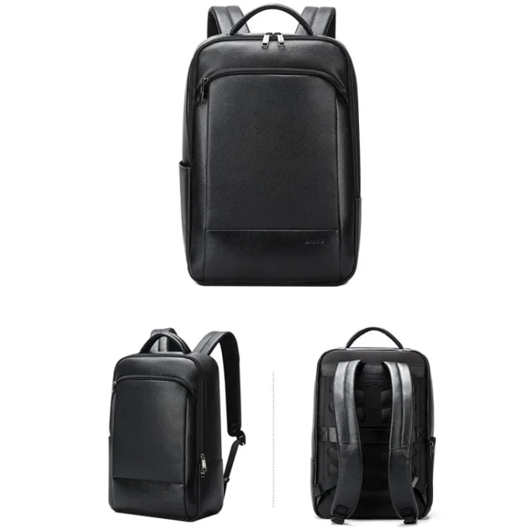 Bopai 61-123311 Large-Capacity First-Layer Cowhide Business Laptop Backpack(Black) - free shipping - PMC Jewellery - Order now!