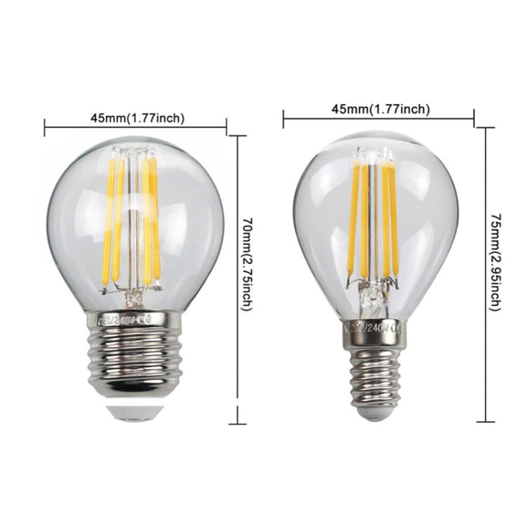 6pcs /Box G45 Bulb LED Lamp Fixture Illuminator Vintage Filament Lights, Style: Gold Large Screw(220V 4W) - LED Blubs & Tubes by PMc TechLife | Online Shopping South Africa | PMc TechLife | Buy Now Pay Later Mobicred
