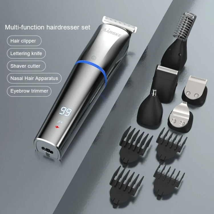 MARSKE 6 In 1 Hair Clipper Grooming Set Rechargeable Razor Carving Nose Hair Trimmer US Plug - free shipping - PMC TechLife - Order now!