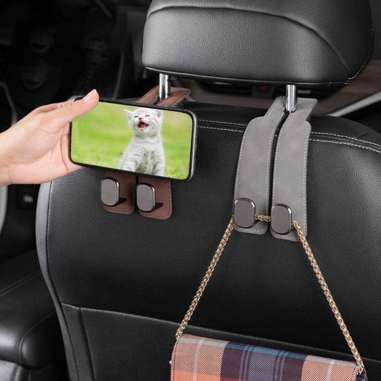 Car Seat Mack Multifunctional Metal Hook Mobile Phone Holder, Style: No Mark(Gray) - Auto Fastener & Clips by PMC TechLife | Online Shopping South Africa | PMC TechLife | Buy Now Pay Later Mobicred