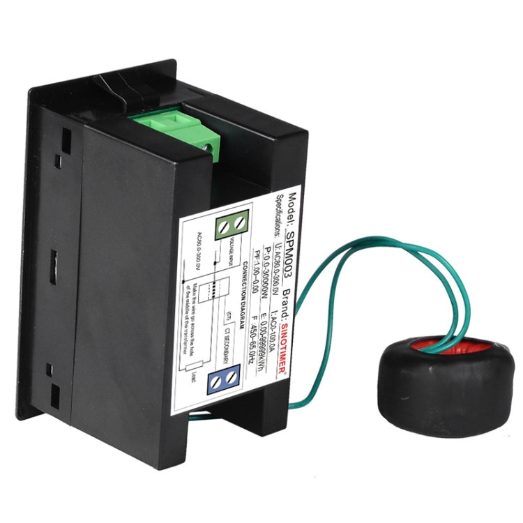 SINOTIMER SPM003 AC LED Digital Voltmeter Frequency Factors Meter Power Monitor, Specification: AC80-300V 100A - Current & Voltage Tester by SINOTIMER | Online Shopping South Africa | PMC TechLife | Buy Now Pay Later Mobicred