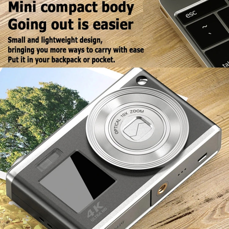 4K HD Optical Zoom Digital Camera 60MP Dual Screen Selfie Camera, No Memory(Silver) - Video Cameras by PMC TechLife | Online Shopping South Africa | PMC TechLife | Buy Now Pay Later Mobicred