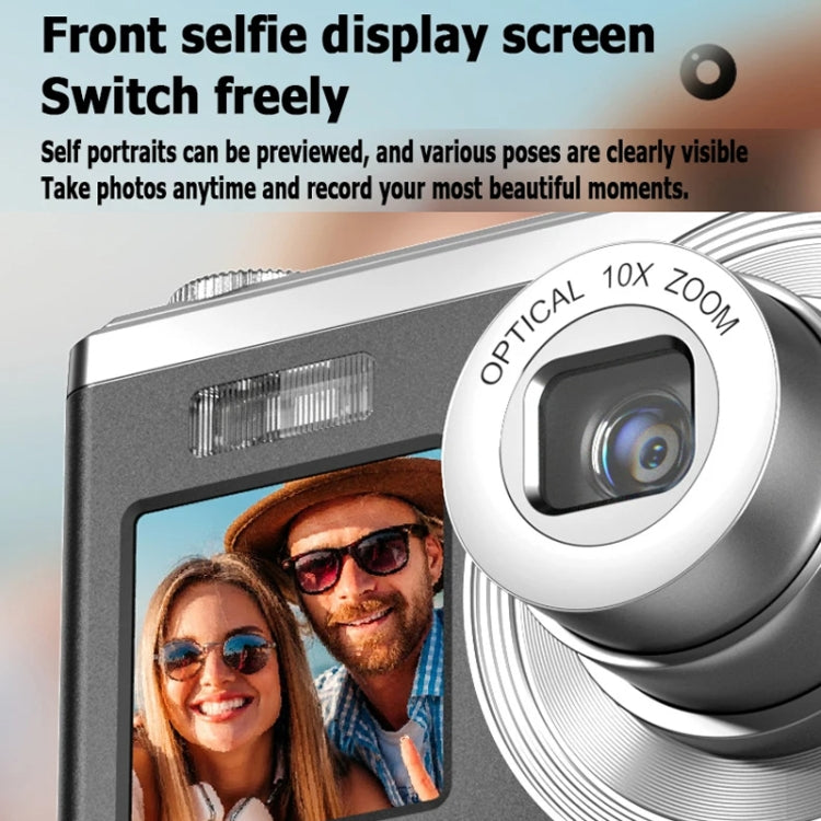 4K HD Optical Zoom Digital Camera 60MP Dual Screen Selfie Camera, No Memory(Black) - Video Cameras by PMC TechLife | Online Shopping South Africa | PMC TechLife | Buy Now Pay Later Mobicred
