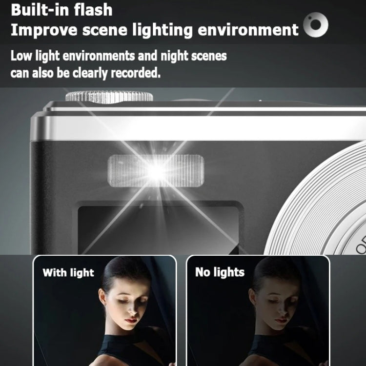 4K HD Optical Zoom Digital Camera 60MP Dual Screen Selfie Camera, No Memory(Silver) - Video Cameras by PMC TechLife | Online Shopping South Africa | PMC TechLife | Buy Now Pay Later Mobicred