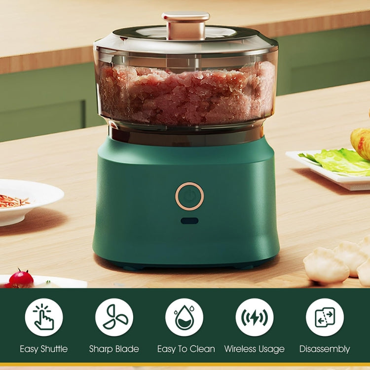 JRQ-01 Home Wireless Electric Meat Grinder Kitchen Garlic Pounder, Size: Long-press(Green) - Stirrer & Squeezer by PMC TechLife | Online Shopping South Africa | PMC TechLife | Buy Now Pay Later Mobicred