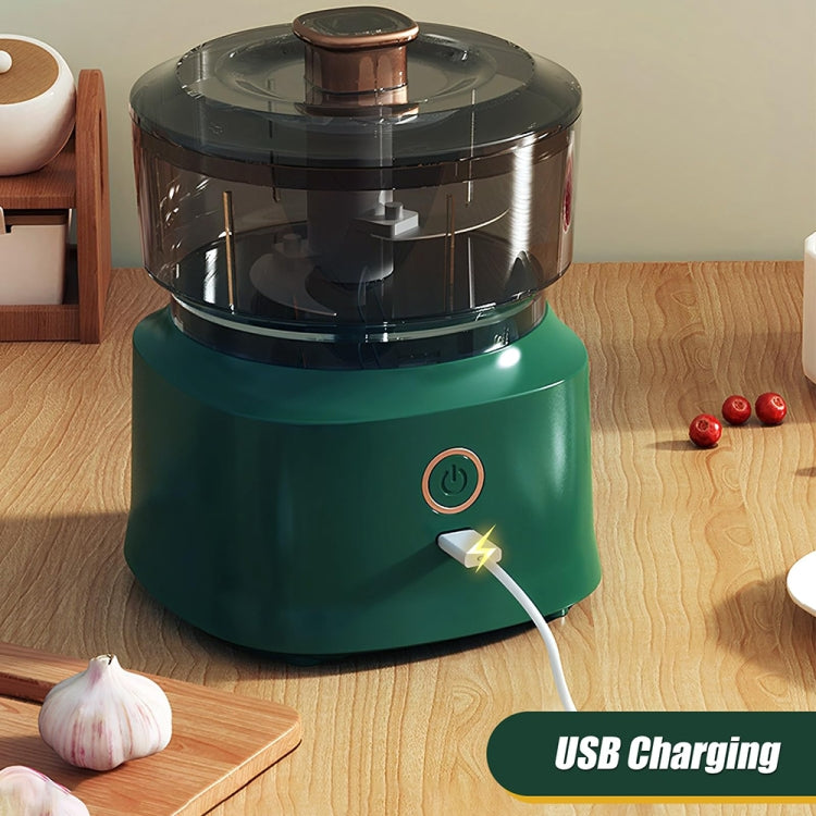 JRQ-01 Home Wireless Electric Meat Grinder Kitchen Garlic Pounder, Size: Electroplated Double-click(White) - free shipping - PMC TechLife - Order now!