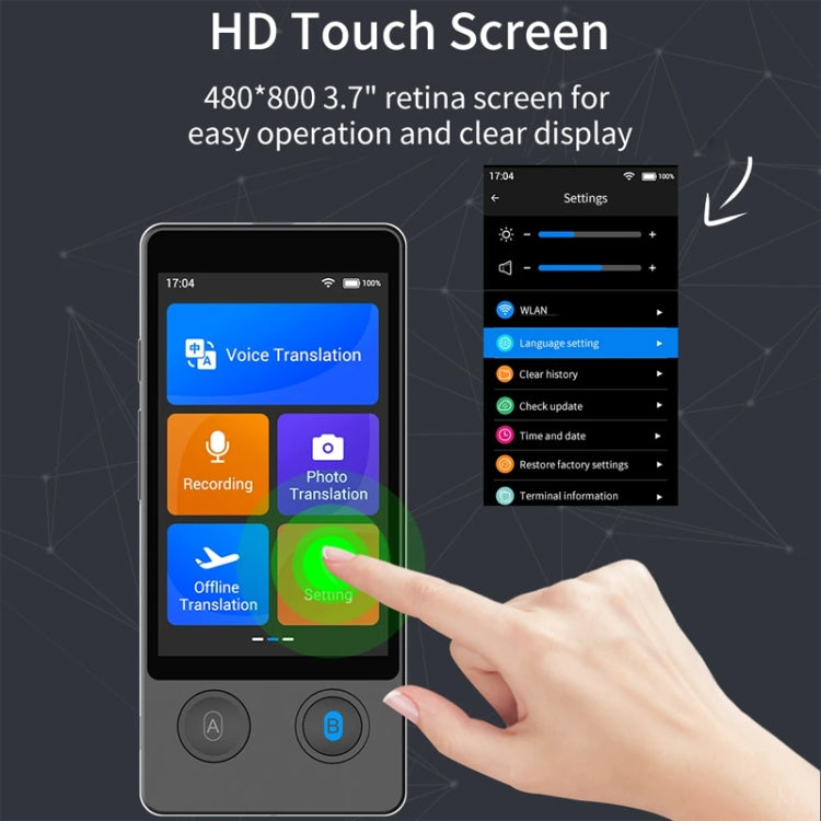 Hishell W12 144 Languages AI Voice Translator Smart Camera Translator Offline Dialogue Real-Time Mutual Translation(Black) - free shipping - PMC TechLife - Order now!