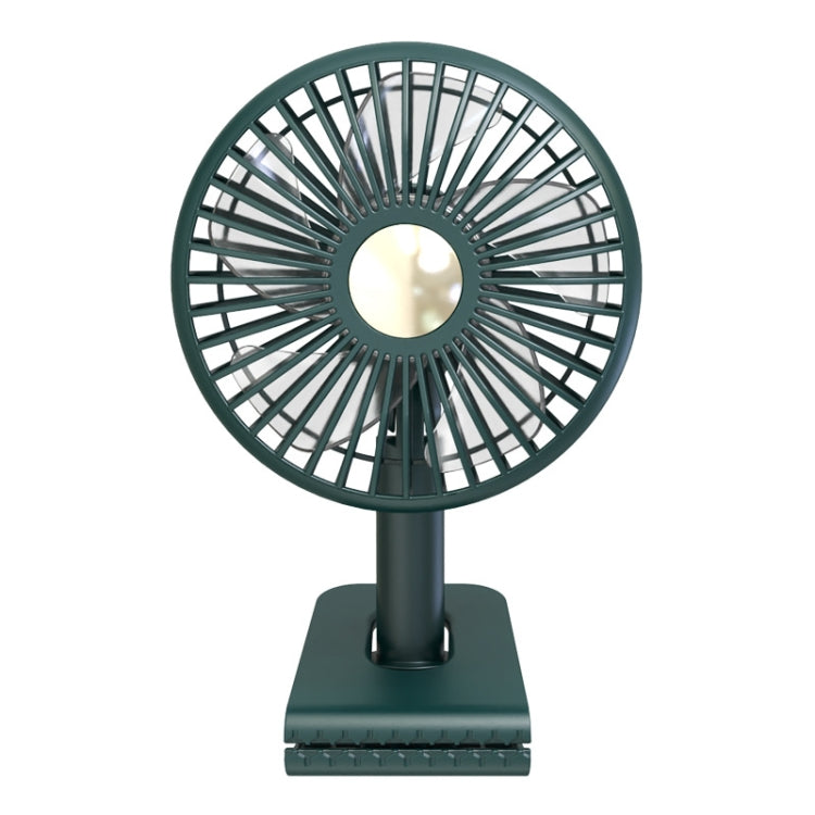 Car Clip-On Rechargeable Electric Oscillating Head Fan With Light(Dark Green) - Heating & Fans by PMC TechLife | Online Shopping South Africa | PMC TechLife | Buy Now Pay Later Mobicred