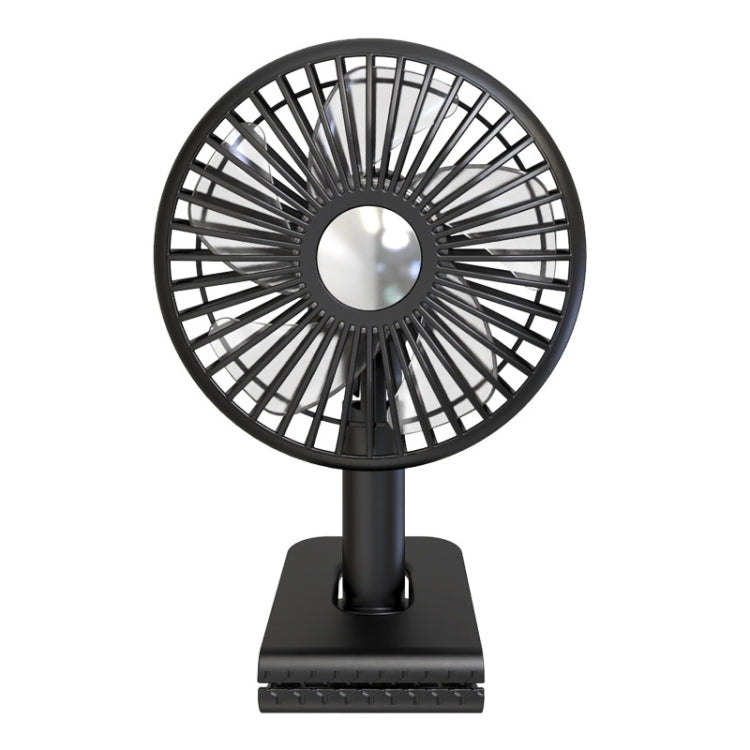 Car Clip-On Rechargeable Electric Oscillating Head Fan With Light(Black) - Heating & Fans by PMC TechLife | Online Shopping South Africa | PMC TechLife | Buy Now Pay Later Mobicred