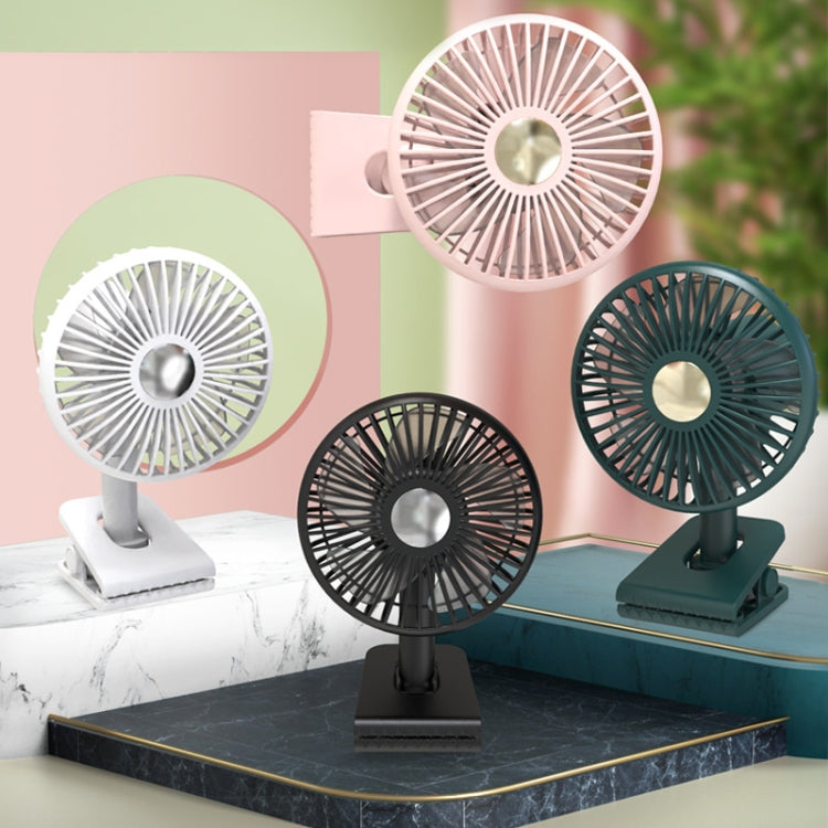 Car Clip-On Rechargeable Electric Oscillating Head Fan With Light(Pink) - Heating & Fans by PMC TechLife | Online Shopping South Africa | PMC TechLife | Buy Now Pay Later Mobicred