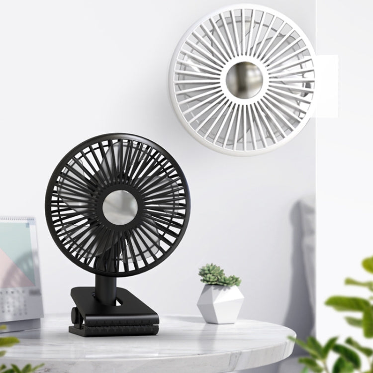 Car Clip-On Rechargeable Electric Oscillating Head Fan With Light(Dark Green) - Heating & Fans by PMC TechLife | Online Shopping South Africa | PMC TechLife | Buy Now Pay Later Mobicred