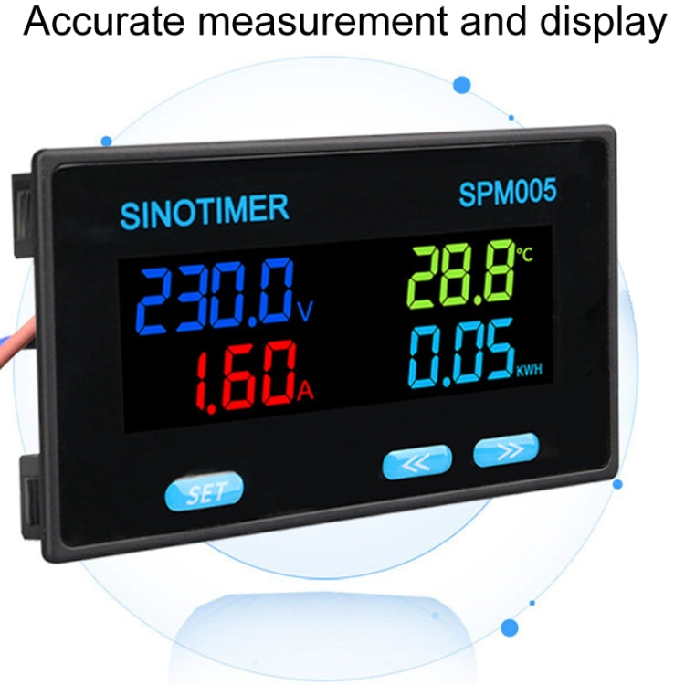 SINOTIMER SPM005 AC Digital Display Voltage Current Power Electricity Multifunctional Monitoring Meter, Specification: 20A - free shipping - PMC TechLife - Order now!