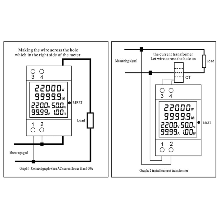 SINOTIMER SDM009 Din Rail Single-Phase Voltage Current Frequency Power Factor Electricity Multifunctional Meter, Model: AC40-300V Built-In - free shipping - PMC TechLife - Order now!