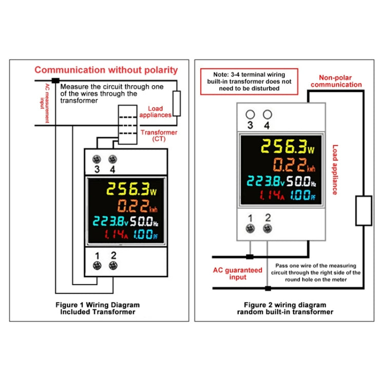SINOTIMER SDM009 Din Rail Single-Phase Voltage Current Frequency Power Factor Electricity Multifunctional Meter, Model: AC250-450V Built-In - Current & Voltage Tester by SINOTIMER | Online Shopping South Africa | PMC TechLife | Buy Now Pay Later Mobicred