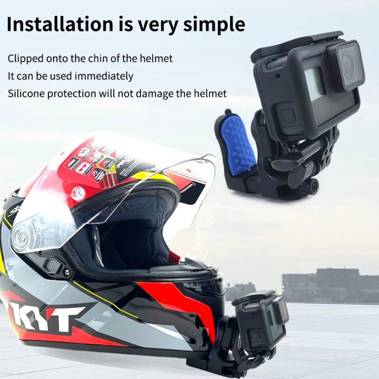 Motorcycle Helmet Chin Clamp Mount for GoPro Hero Series DJI Osmo Action, SJCAM Cameras, Spec: Set 2 - free shipping - PMC TechLife - Order now!