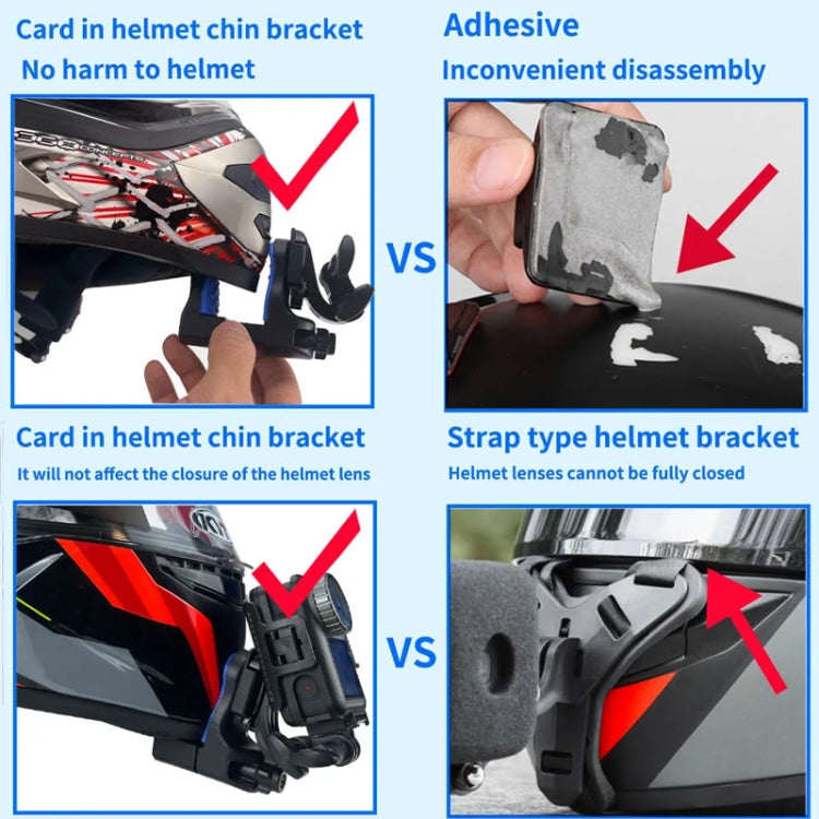 Motorcycle Helmet Chin Clamp Mount for GoPro Hero Series DJI Osmo Action, SJCAM Cameras, Spec: Set 2 - free shipping - PMC TechLife - Order now!