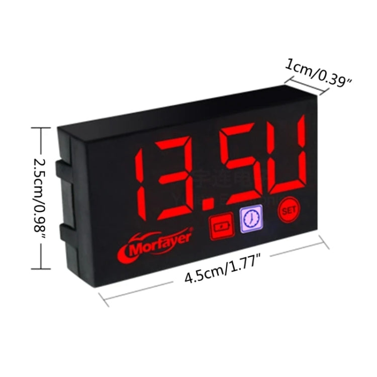 Compact LED Digital Display Time Voltmeter, Specification: 3 in 1 White - Electrical Instruments by PMC TechLife | Online Shopping South Africa | PMC TechLife | Buy Now Pay Later Mobicred