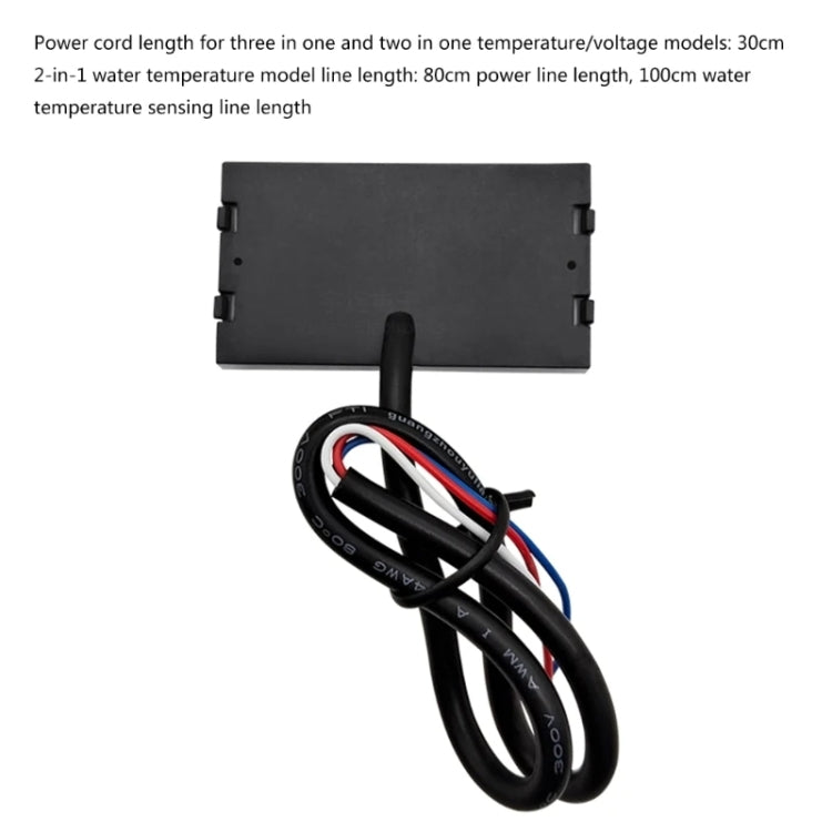 Compact LED Digital Display Time Voltmeter, Specification: 3 in 1 White - Electrical Instruments by PMC TechLife | Online Shopping South Africa | PMC TechLife | Buy Now Pay Later Mobicred