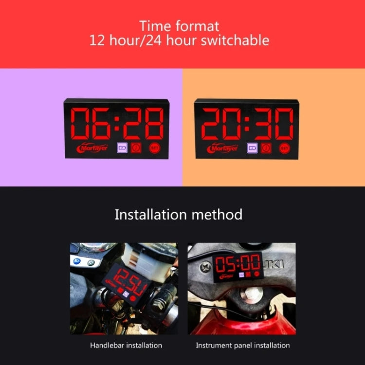 Compact LED Digital Display Time Voltmeter, Specification: 2 in 1 Temperature Red - Electrical Instruments by PMC TechLife | Online Shopping South Africa | PMC TechLife | Buy Now Pay Later Mobicred