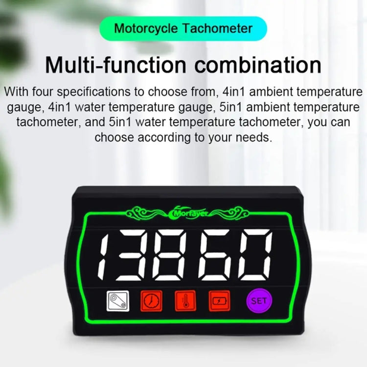 4 in 1 Ambient Temperature Gauge Morfayer Locomotive Intelligent Multi-function Tachometer - Electrical Instruments by Morfayer | Online Shopping South Africa | PMC TechLife | Buy Now Pay Later Mobicred