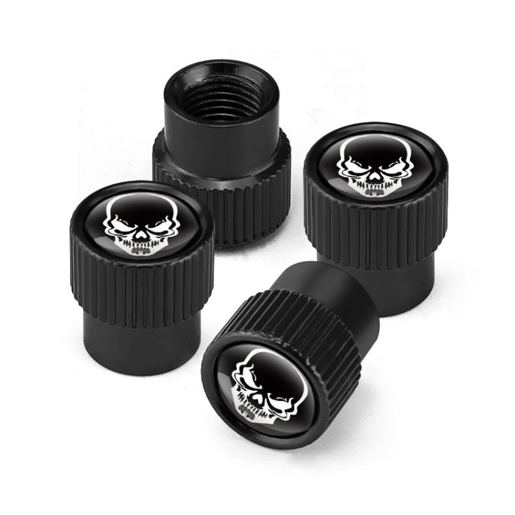 4pcs /Set Skeleton Car Tire Universal Aluminum Valve Cap(Black) - Tire Valve Caps by PMC TechLife | Online Shopping South Africa | PMC TechLife | Buy Now Pay Later Mobicred
