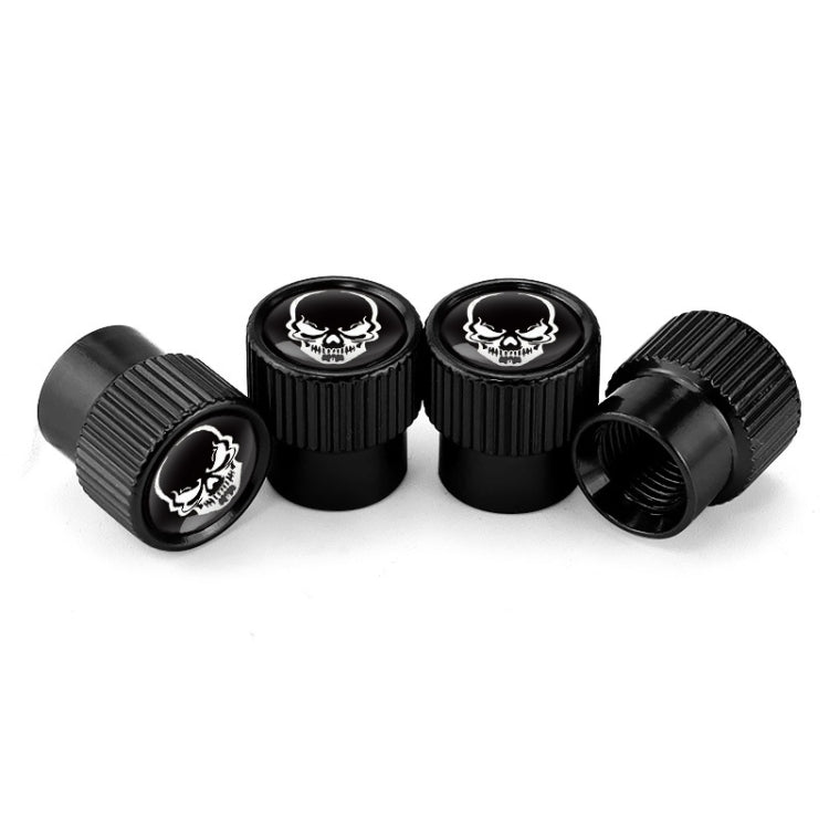 4pcs /Set Skeleton Car Tire Universal Aluminum Valve Cap(Black) - Tire Valve Caps by PMC TechLife | Online Shopping South Africa | PMC TechLife | Buy Now Pay Later Mobicred