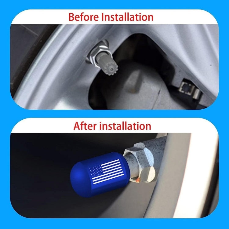 4pcs /Set Car Tire Capsule Aluminum Alloy Screw Dustproof Valves(Blue) - Tire Valve Caps by PMC TechLife | Online Shopping South Africa | PMC TechLife | Buy Now Pay Later Mobicred