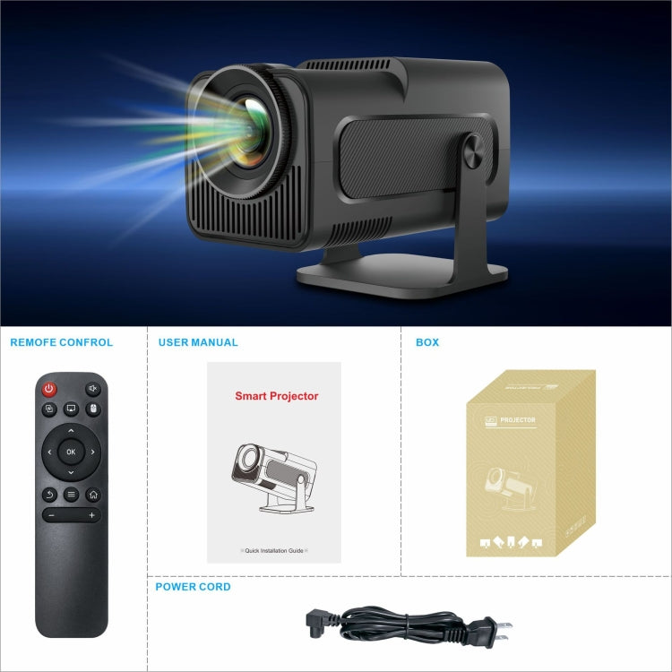 HY320 1080P 390ANSI 4K Android 11 Projector With Wifi 6 Bluetooth 5.0 Support Miracast / Airplay / DLNA US Plug - LED Projector by PMC TechLife | Online Shopping South Africa | PMC TechLife
