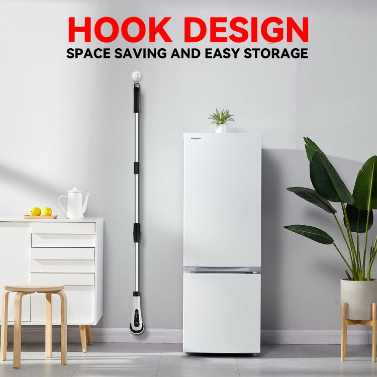 Cordless Electric Spin Scrubber Extension Handle with 7 Replacement Heads(White) - free shipping - PMc TechLife - Order now!