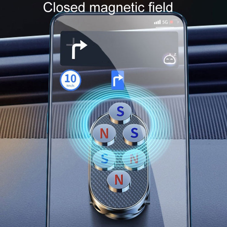 D11 Magnetic Folding Car Phone Holder Rotatable Dashboard Stick-On Navigation Stand(Black Frosted) - Universal Car Holders by PMC Jewellery | Online Shopping South Africa | PMC Jewellery | Buy Now Pay Later Mobicred