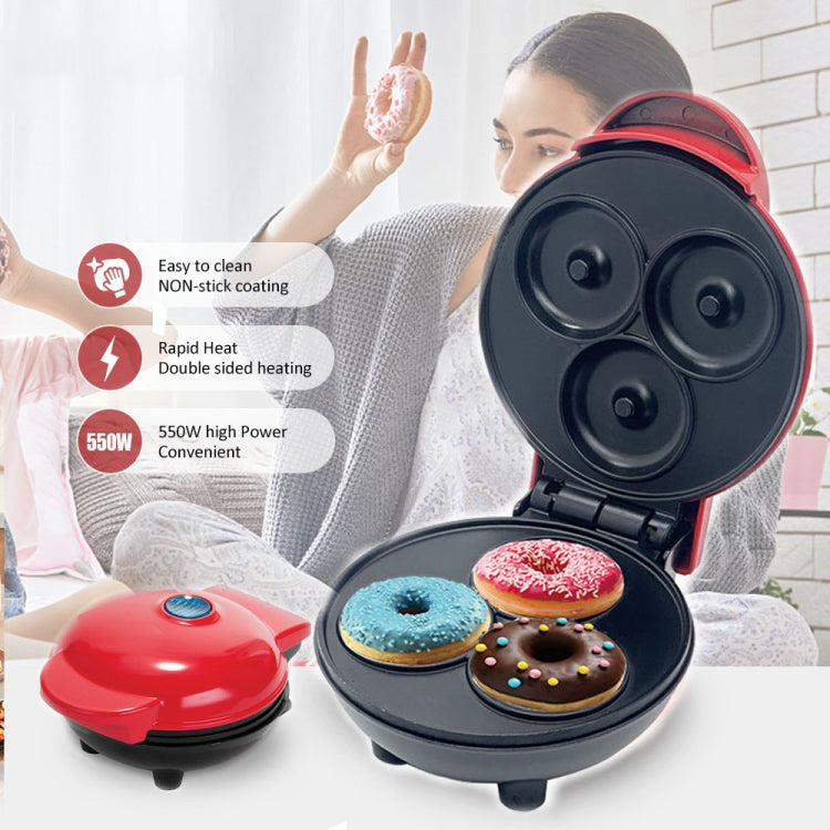 350W Mini Donut Maker Machine Can Make 3 Doughnuts 220V EU Plug(Red) - free shipping - PMC TechLife - Order now!