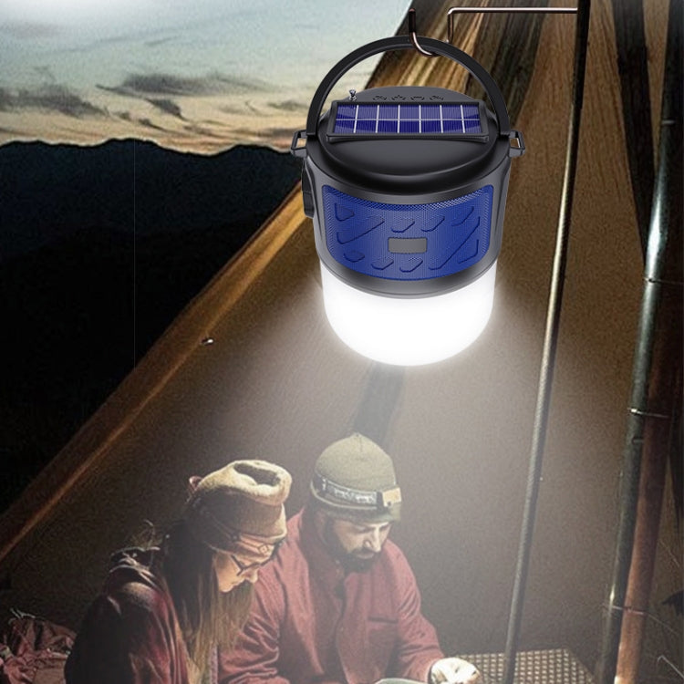 DV-V12 Outdoor Solar Camping Light FM Card Bluetooth Speaker(Blue) - Camping Lighting by PMc TechLife | Online Shopping South Africa | PMc TechLife | Buy Now Pay Later Mobicred